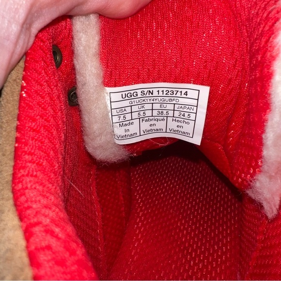 UGG Highland Hi Heritage Chestnut Fiery Red Suede Hiking Boot - Picture 6 of 11